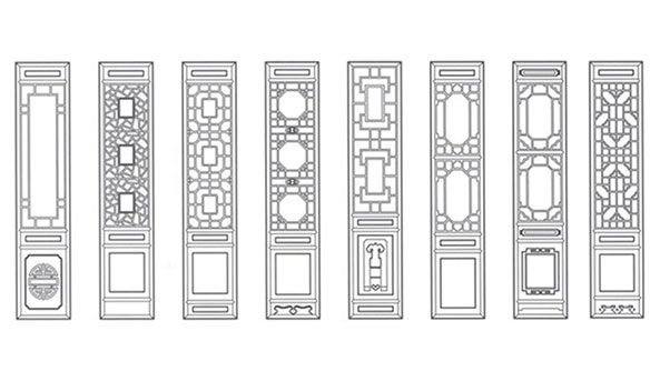 霍城喜迎门中式花格CAD设计图样式大全
